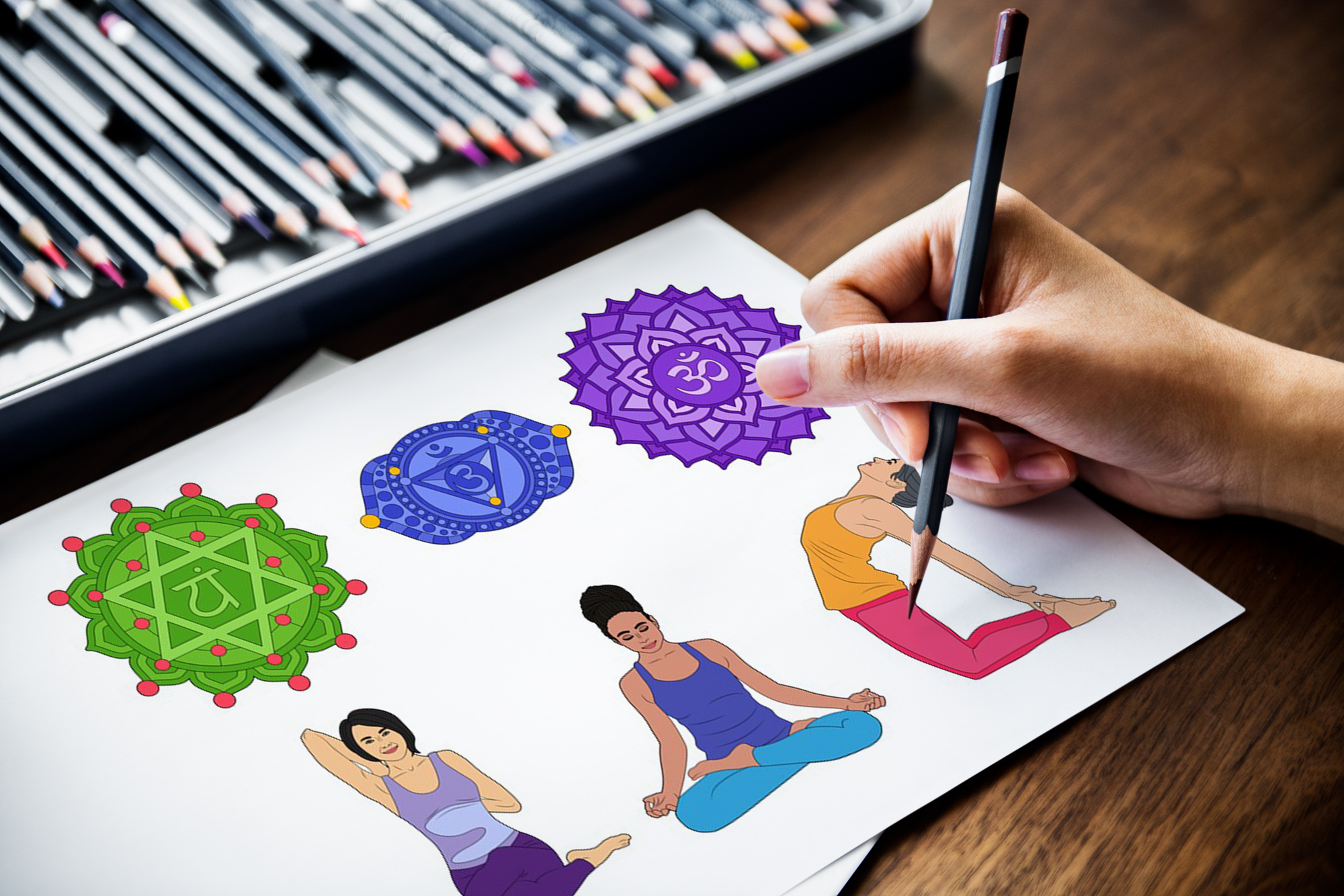 Yoga And Chakras Coloring Pack